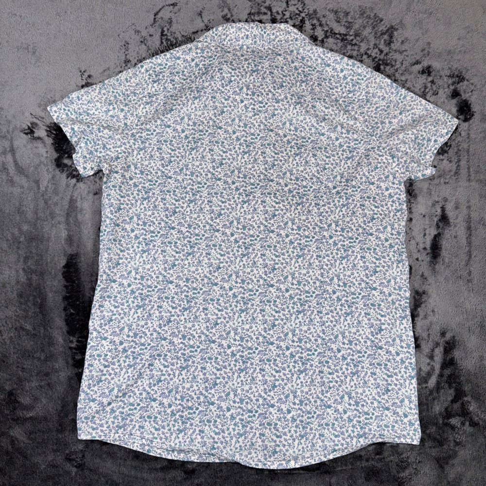 Wrangler Wrancher Womens Blue Floral Western Pearl Snap Short Sleeve Shirt M - Picture 2 of 13